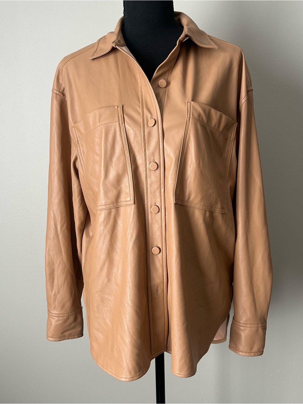 Calia Faux Leather Oversized Shacket Jacket Size Small